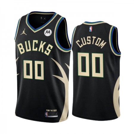 Dres Milwaukee Bucks Prilagođeni Jordan 2022-23 Statement Edition Crno Swingman